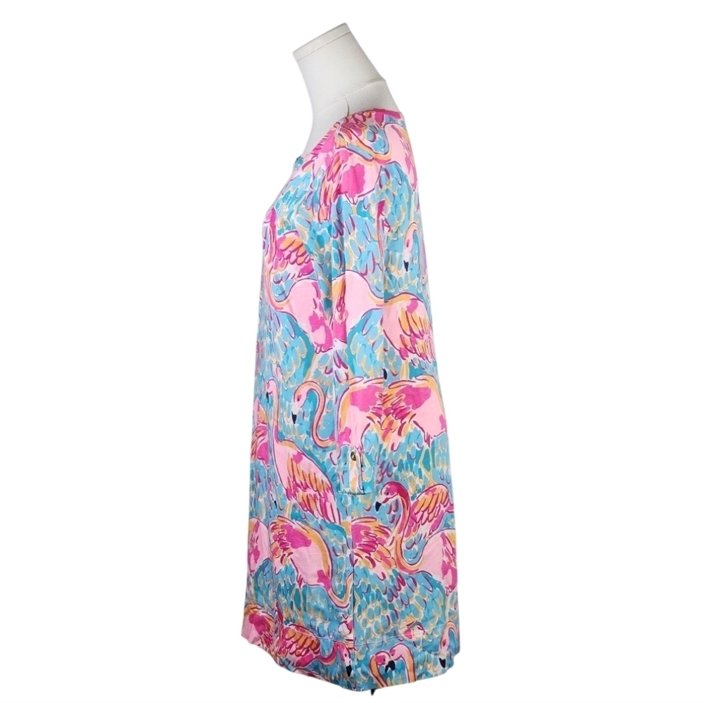 Lilly Pulitzer Flamingo Linden Dress S Peel & Eat Print 3/4 Sleeve Shift - Picture 6 of 10